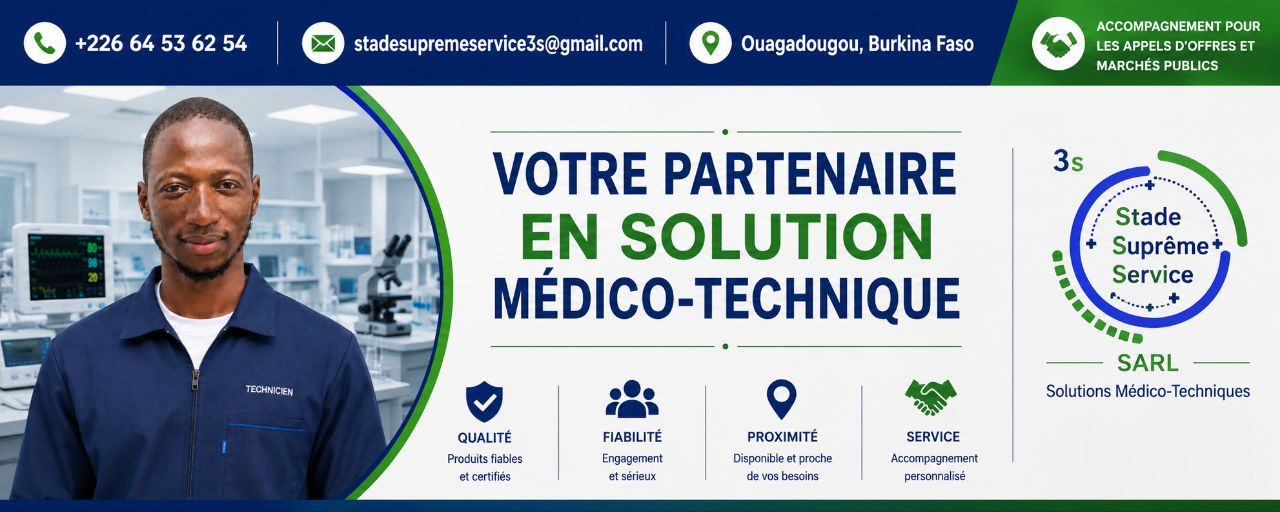 Bannière Stade Suprême Service 3S — Votre partenaire en solution médico-technique